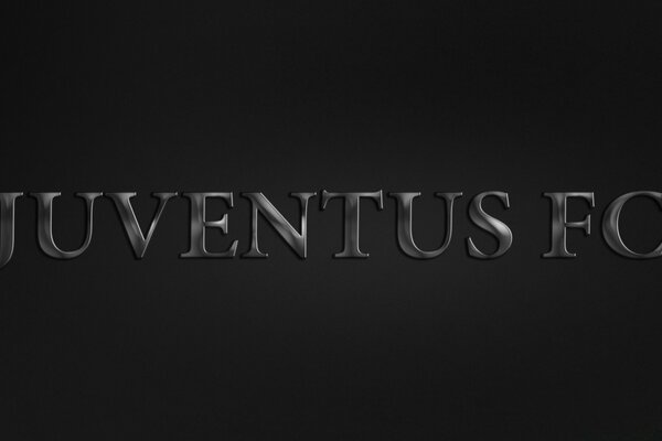 Iscrizione Juventus fc su sfondo nero