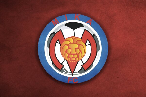 Design del simbolo della squadra di calcio su sfondo rosso