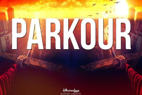 Immagine di parkour sul balcone sullo sfondo del tramonto