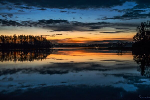 Tramonto nel riflesso del Lago