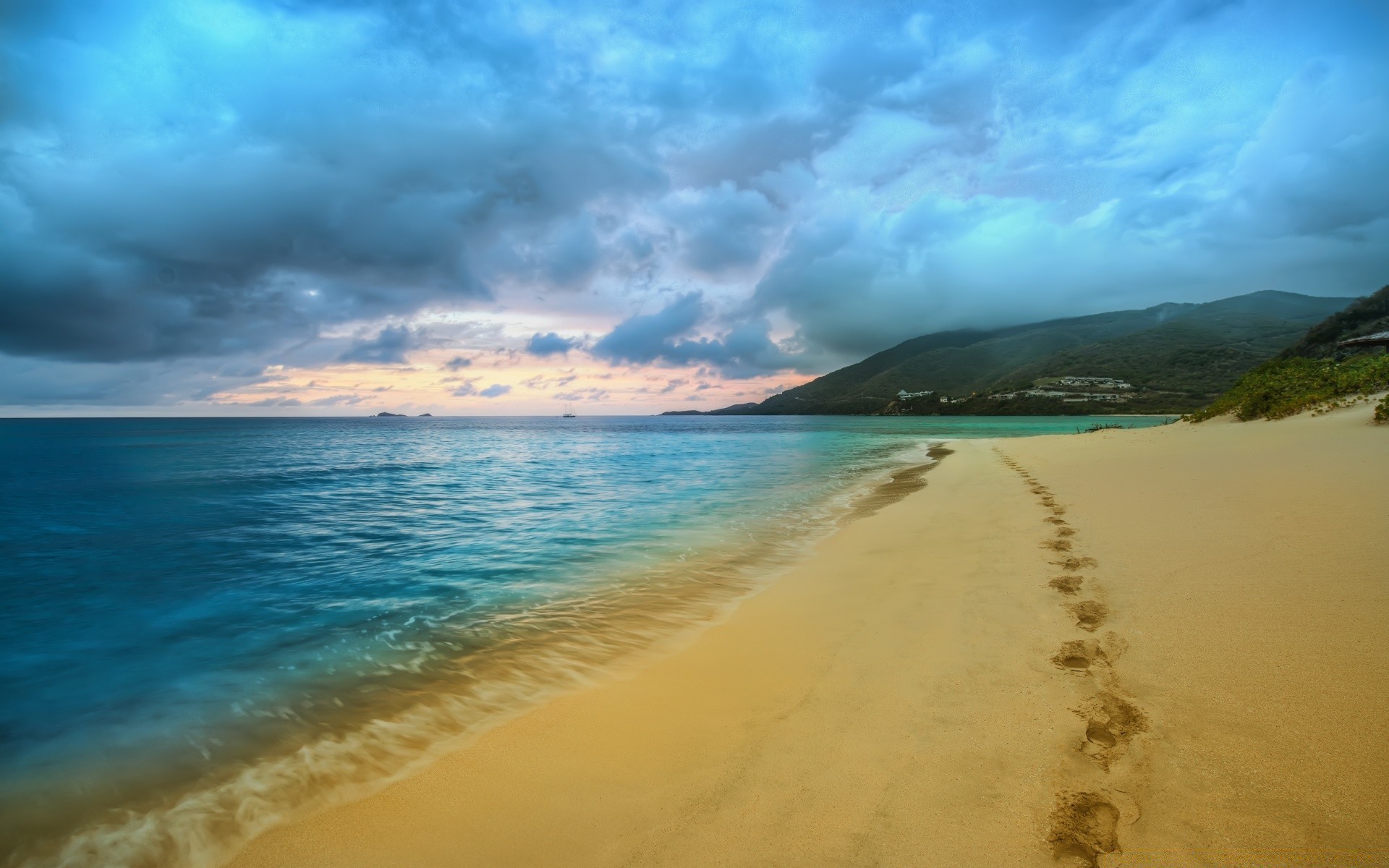 isola spiaggia acqua sabbia mare viaggi tropicale mare oceano surf paesaggio estate sole isola bel tempo cielo vacanza idillio tramonto